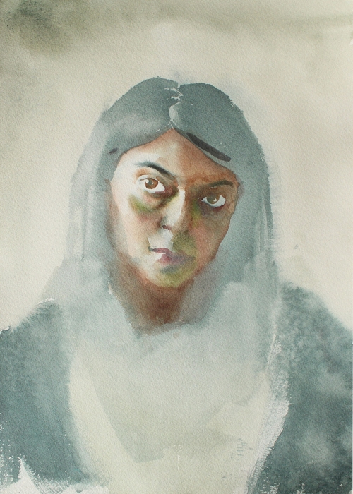 _Autorretrato-azul_2021_Acuarela-sobre-papel_35cm-x-25,5cm_Lorena-Alarcón