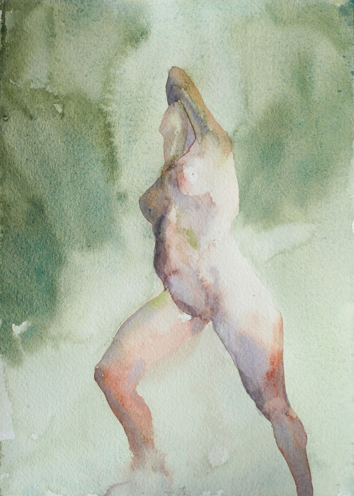 _Desnudo femenino VI_2021_Acuarela sobre-papel_25,5cm-x-18cm_Lorena Alarcón