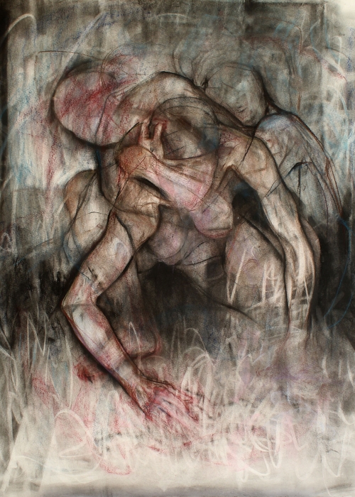 _En-el-bosque_2022_-Carbón-y-pastel-seco-sobre-papel_100-x-80cm_Lorena-Alarcón